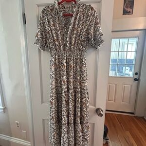 Fall Floral Print Women's Dress